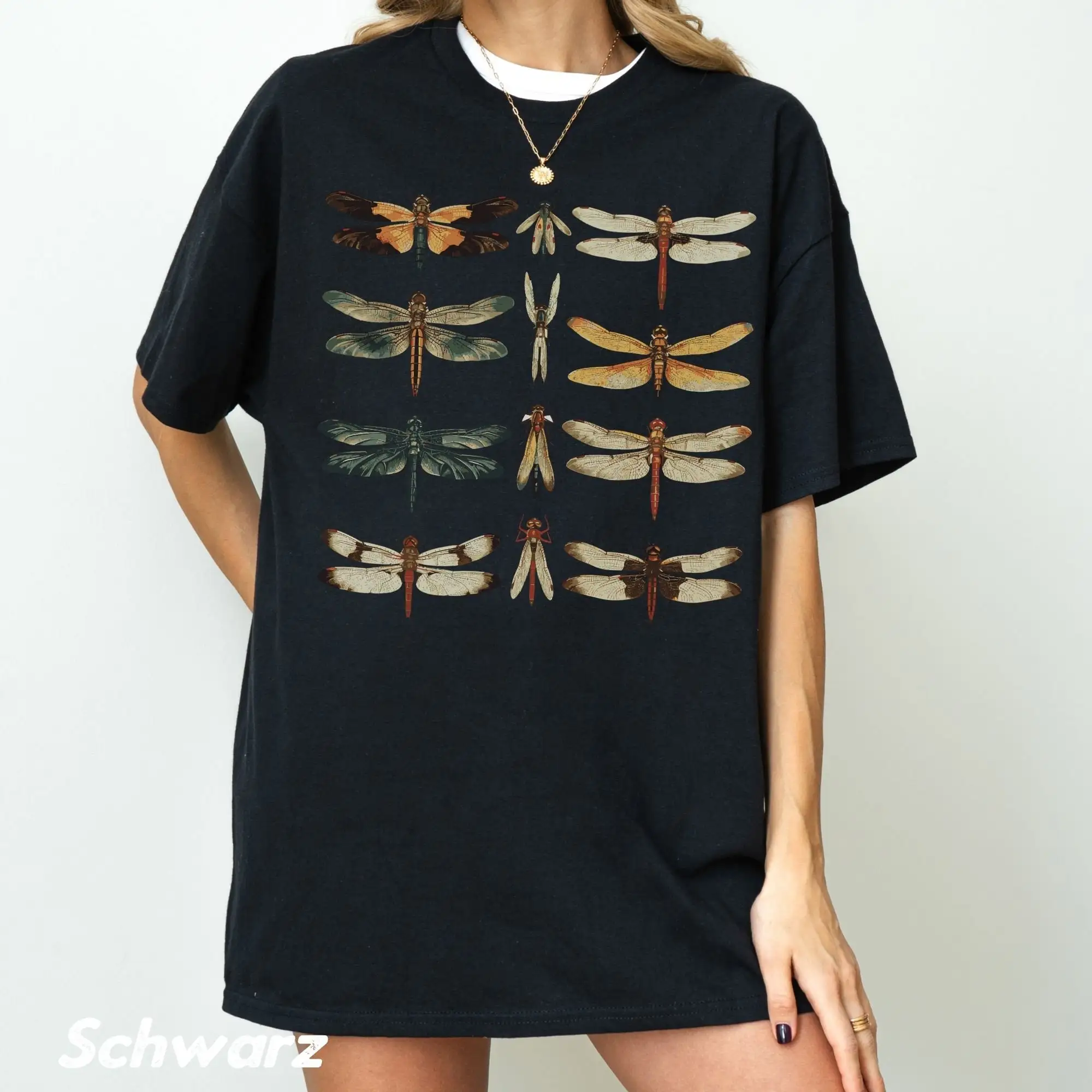

Vintage Dragonfly Illustration Cottagecore T Shirt Animals Nature Top Retro Insect Forestcore Cute Goblincore