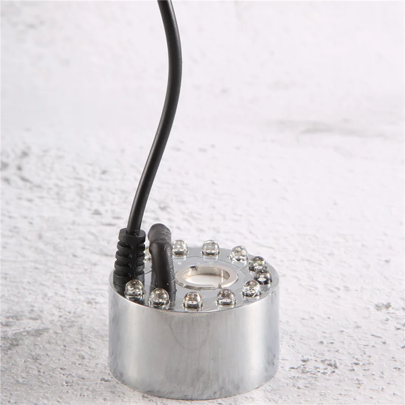 A23E-Mini Mist Maker, 12 LED Mister Fogger Water Fountain Pond Fog Machine Atomizer Air Humidifier For Halloween, Christmas