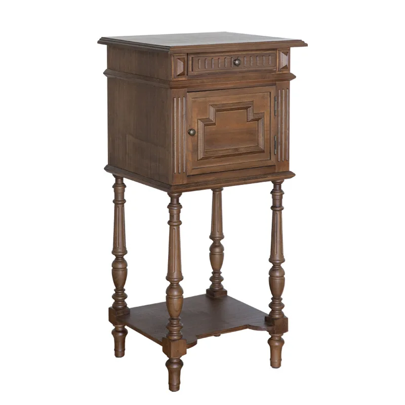 

Solid wood corner cabinet, bed corner storage cabinet, household living room, bedroom French style, retro style decorative