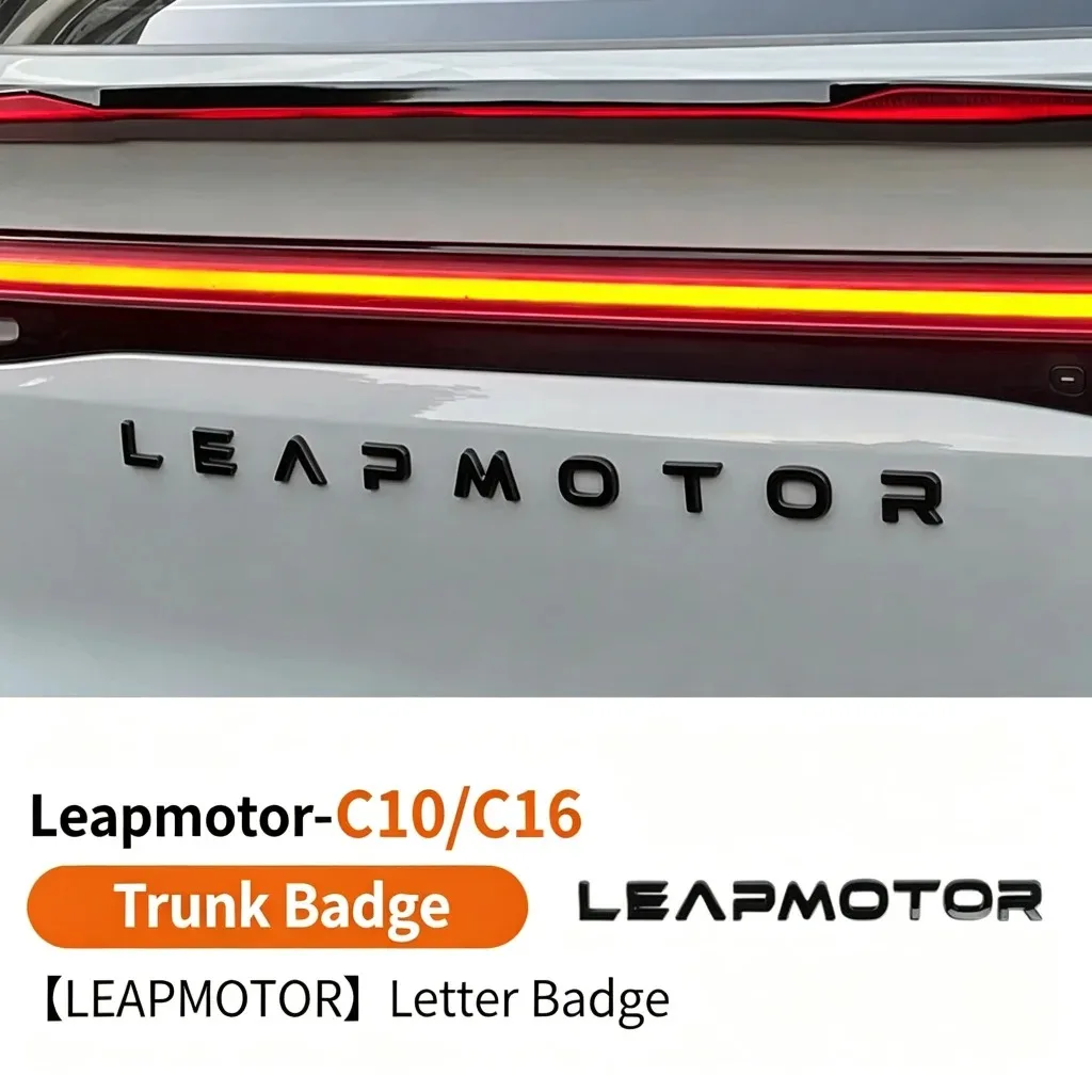 Car Black Logo Sticker Auto Rear Emblem Sticker Car Emblem Overlay Decal For Leapmotor C10 T03 B10 C11 C16 Lafa5 C01