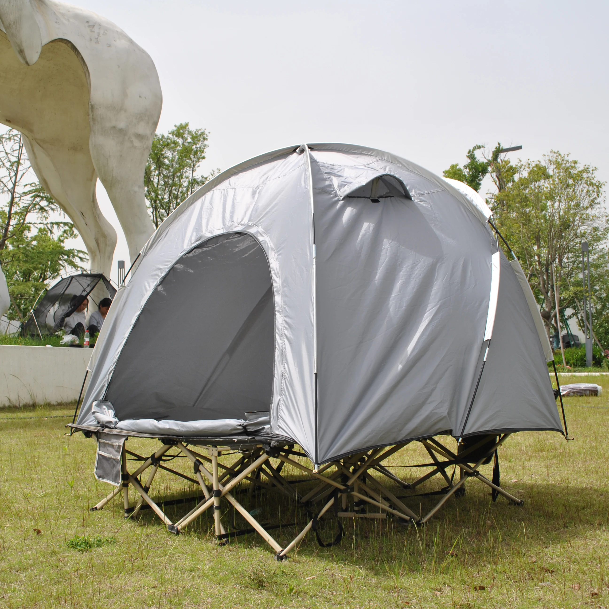 

Cot Tent for Camping 4 Person Tent Waterproof Windproof Camping Tent, Easy Setup Dome Tent,cot Bed Tent Not Include Bed