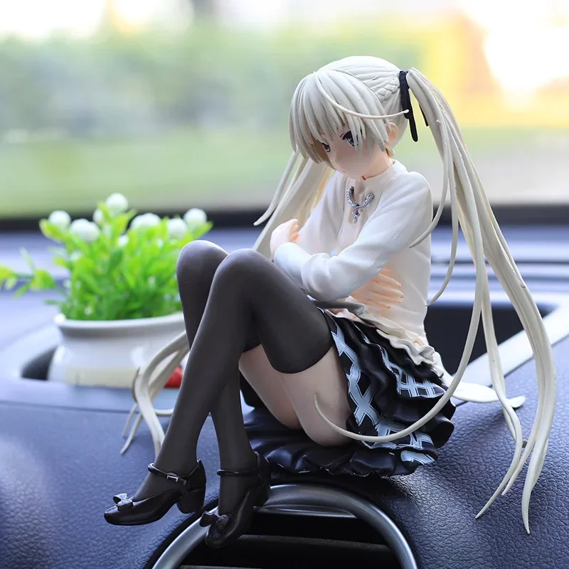 11.5CM Anime Cute Figure Kasugano Sora Where We Are Least Alone Sitting and Hugging The Rabbit PVC Model Collect Dolls Toys Gift