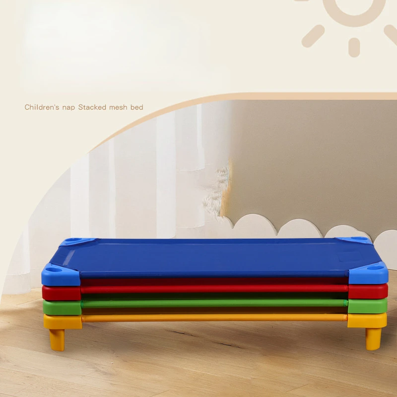 Children's Single Bed PVC Woven Mesh Breathable Mesh Folding Bed Modern Simple and Environmentally Friendly