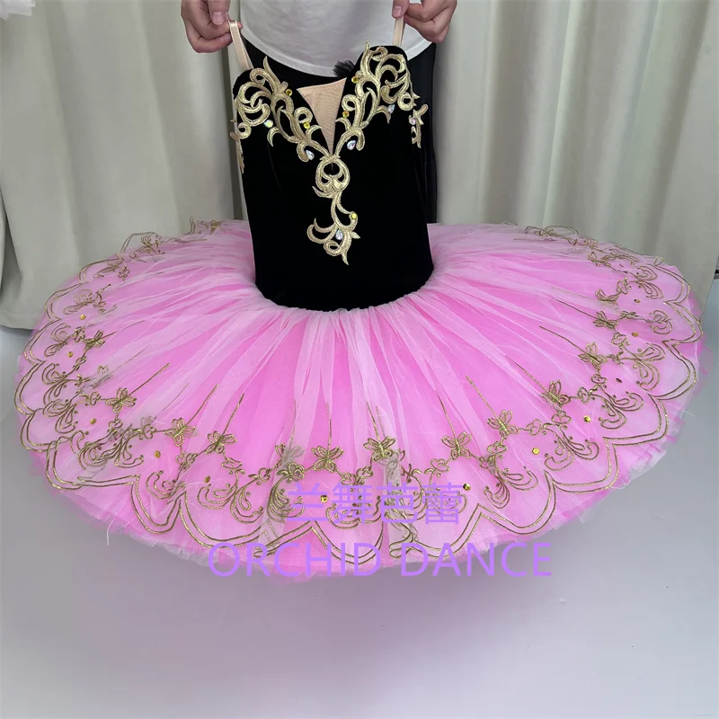 BT01750 전문적인 고품질 사용자 정의 크기 7 레이어 어린이 소녀 여성 성인 성능 착용 핑크 버드 발레 투투 의상