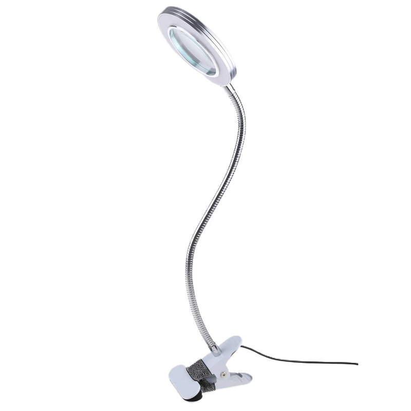 Glass with Light 8X LED Lamp Clip 360°Flexible Magnifier