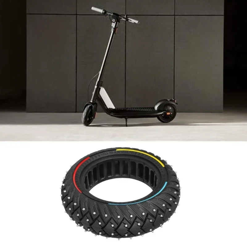 إطارات صلبة مرصعة، عجلة بديلة للسكوتر الكهربائي مقاس 10 بوصات، عجلة بديلة للإطارات الأمامية والخلفية
