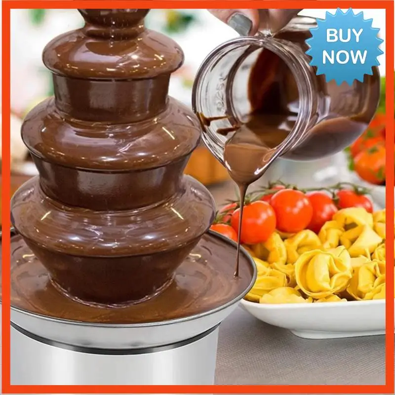 

BISM 4-Tier Electric Chocolate Fondue Fountain Machine Reusable Melts Cheese Candy Chocolate Fountain Machine For Parties