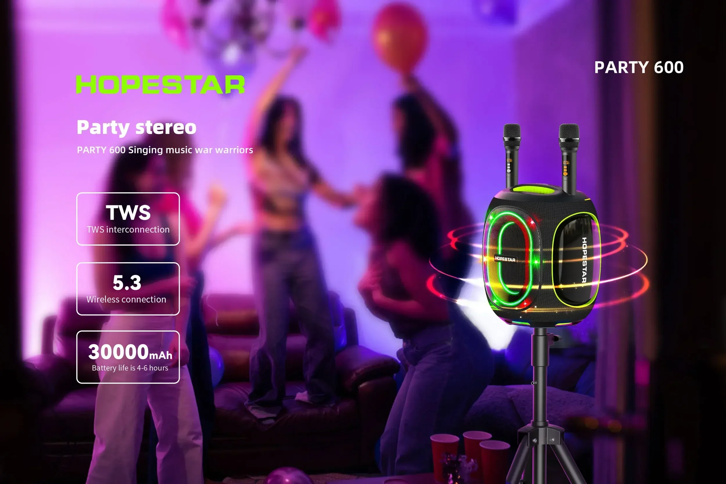 

Hopestar Party600 Speakers 180W High Power Surround Stereo Waterproof Portable Partybox Speaker 3DHIF Sound Wireless Subwoofer