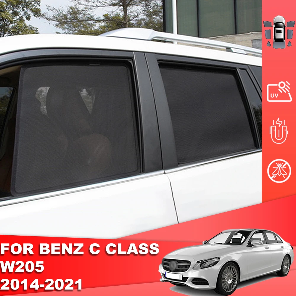 

For Mercedes Benz C Class W205 2014-2021 Car Sunshade Shield Rear Side Baby Window Sun Shade Visor Front Back Windshield Curtain