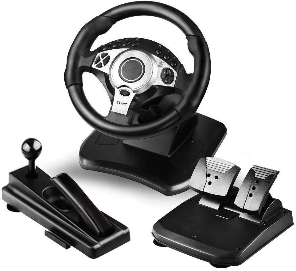 USB Joystick Game Racing Wheel Simulation Driving Controller Vibration Game Accessories