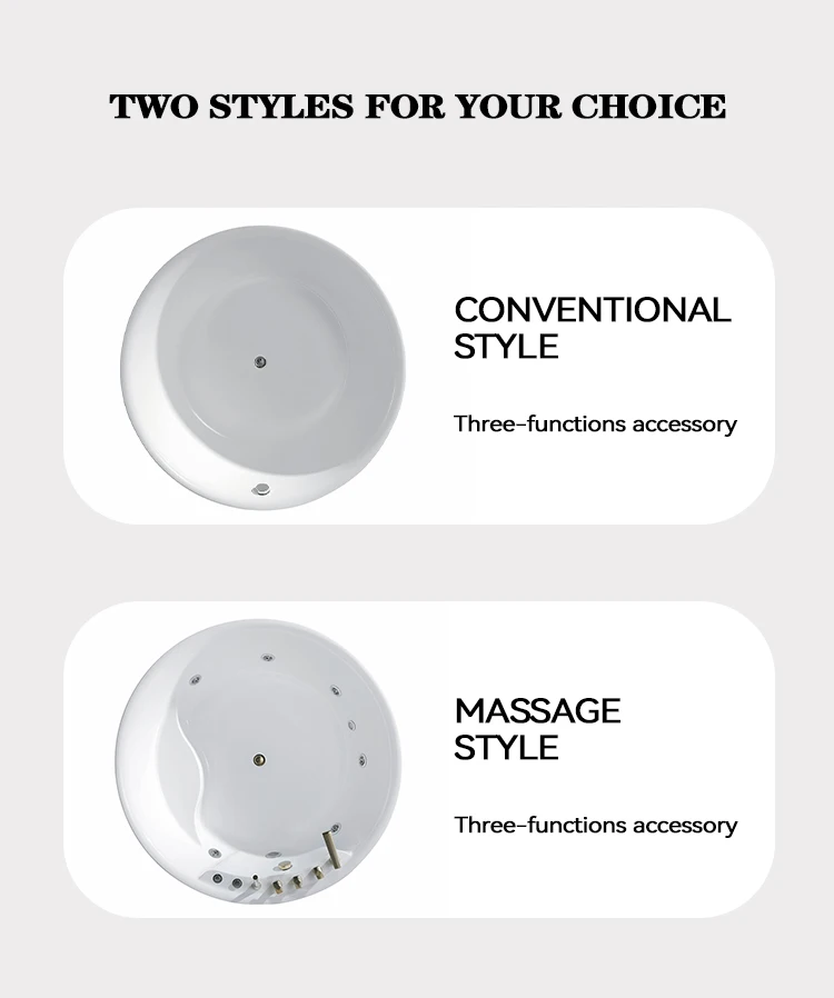 Bañera independiente de acrílico blanco, bañera de hidromasaje de esquina interior moderna de 1,8 m con escurridor para Villa