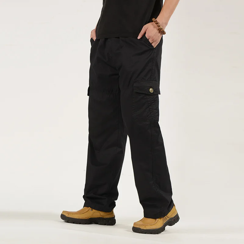 MRMT-Pantalones informales para hombre de mediana edad, peto con múltiples bolsillos, talla grande, especial, 2024