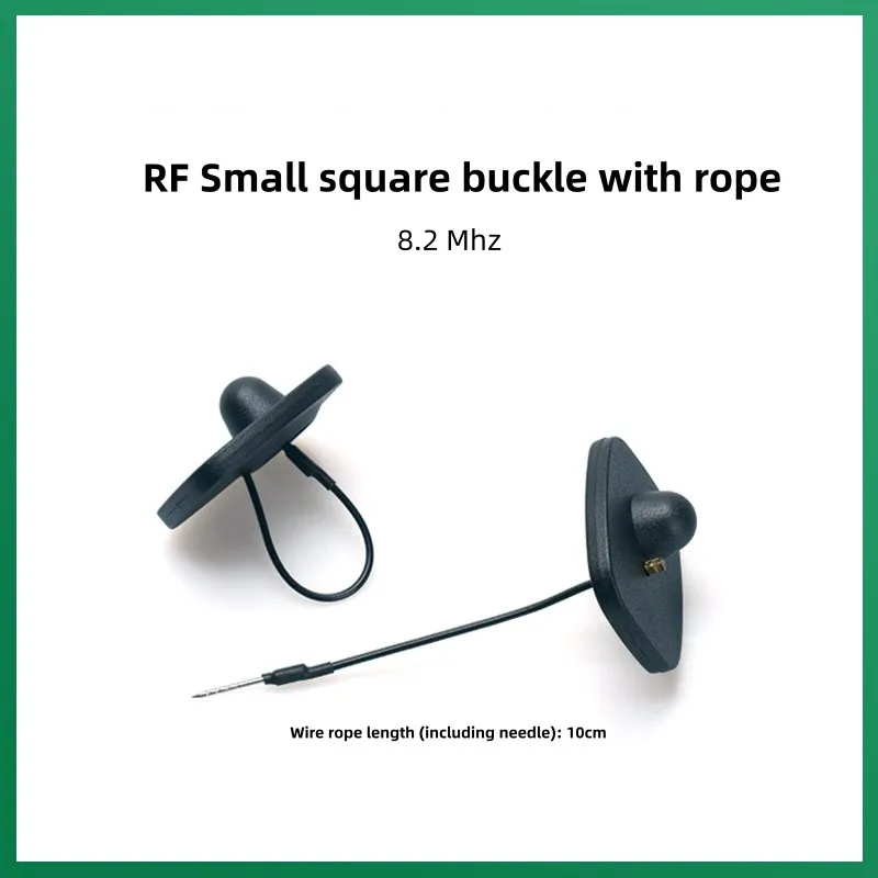 

1000 Pieces RF Rope Anti-Theft Tag Black Square 8.2Mhz Supermarket Anti-Theft Magnetic Buckle