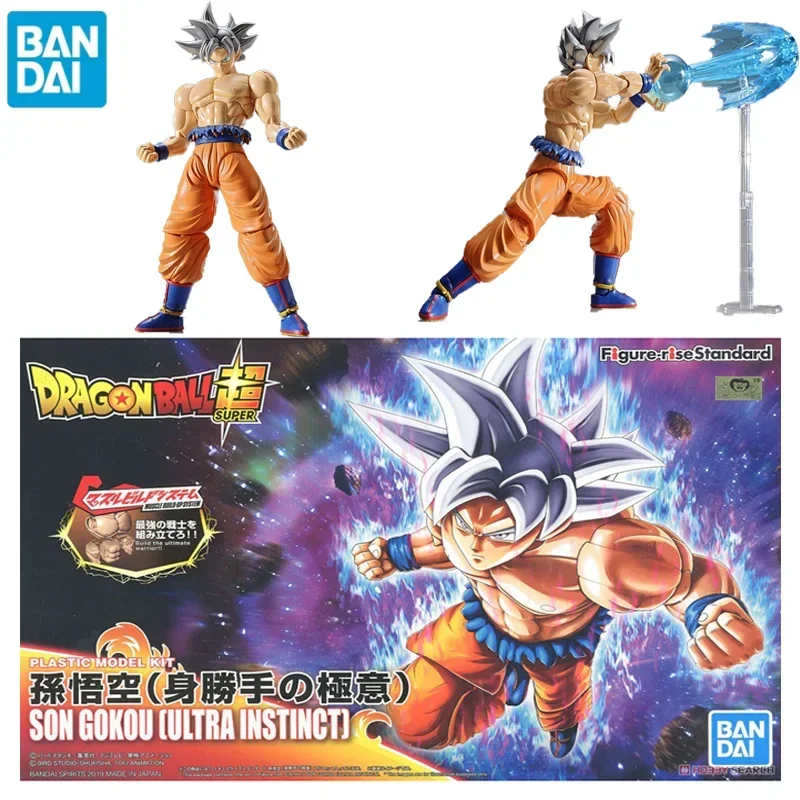 Original BANDAI Anime Figure-rise Dragon Ball Super Ultra Instinct Silver Hair Son Goku Assembly Model Anime Action Figures Doll