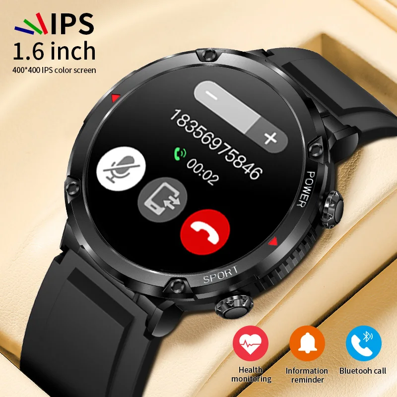 LIGE Man Smart Watch Bluetooth Call Watch Sports Fitness Tracker Wristwatch IP68 Waterproof 600 MAh Battery Smartwatch Men +Box