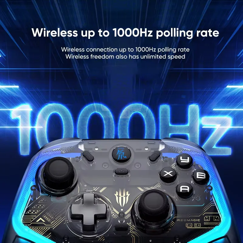 Nubia RedMagic Cyber Gamepad وحدة تحكم ألعاب لاسلكية تعمل بالبلوتوث Elite Hall Trigger Joystick RGB للتبديل PC Android IOS
