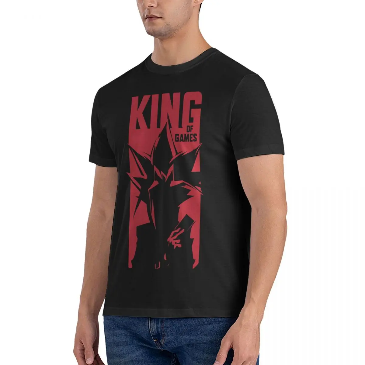 Men's T-Shirt King Of Games Novelty Cotton Tee Shirt Short Sleeve Yu Gi Oh T Shirt Crew Neck Clothes Gift Idea