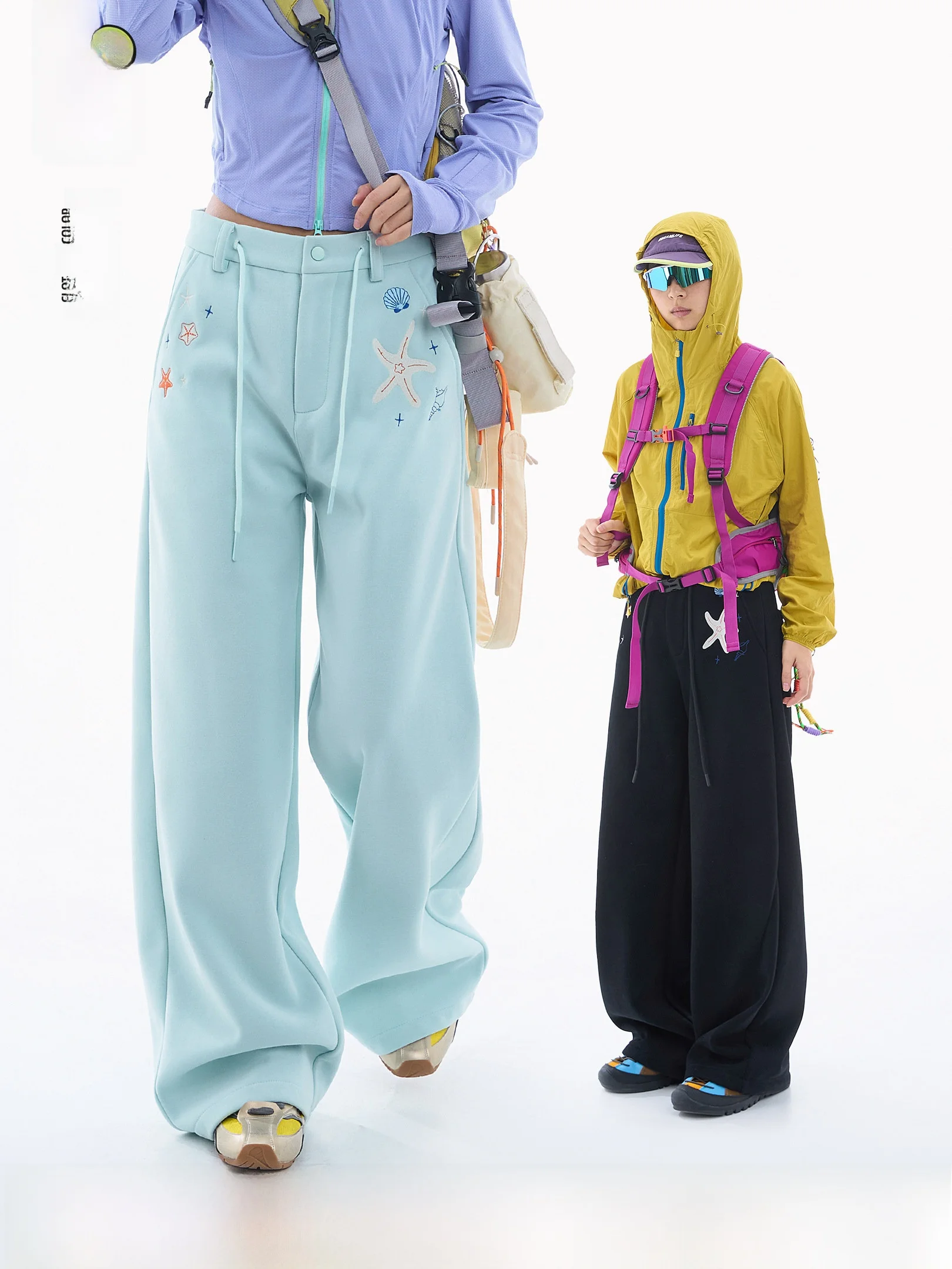 

OWOX Star Deconstructed Line Trousers Drapey Lazy Loose Casual Wide Leg Sports Fce Lined Sweatpants Women's Faion