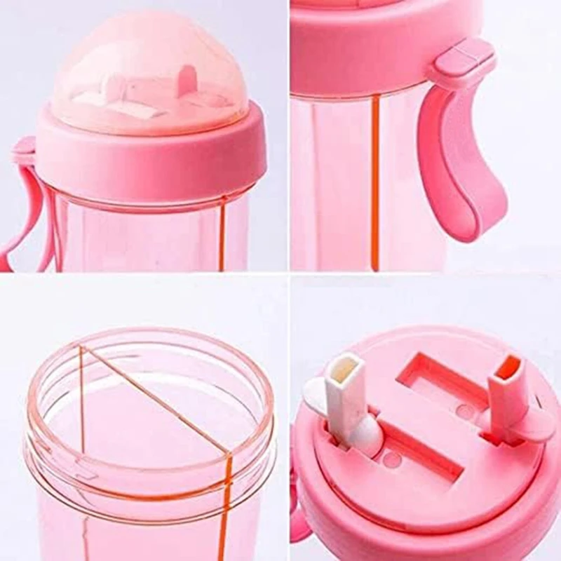 High-Value Online Celebrity Double Drinking Cups Cute Girls And Students Outdoor Straw Cups With Handles Portable