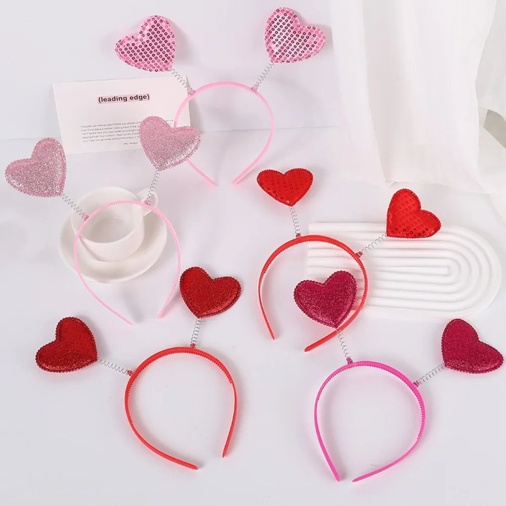 

Confetti Hair Hoop Red Love Headband Headband Red Peach Heart Love Heart Shaped Headband Glasses Red Valentines Day Headdress