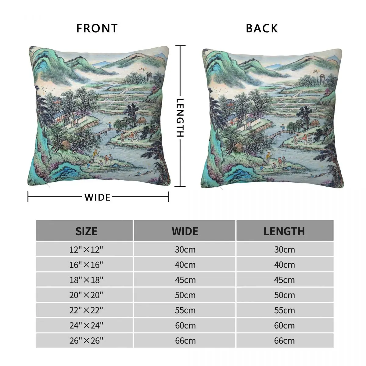 Eight Landscapes Lu Han Chinese Square Pillowcase Polyester Linen Velvet Creative Decorative Pillow Case Car Cushion Cover 18