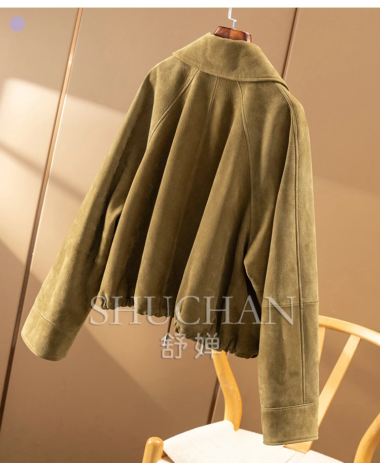 Mode enfant daim aléatoire Penny Step, velours italien daim revers à manches longues veste en cuir veste femme 81C2