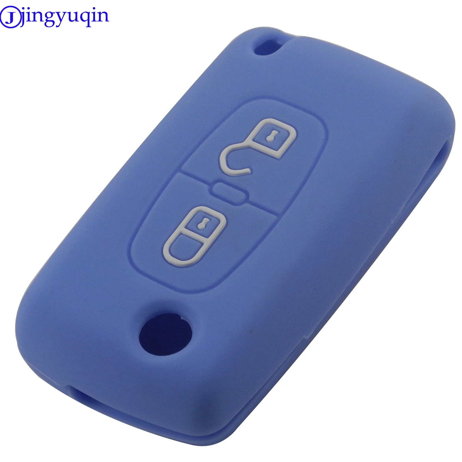 jingyuqin 2 Buttons Remote Flid Folding Key Silicone For PEUGEOT 207 307 308 407 408 For Citroen C3 C4 C4L C5 C6 Protector Cover