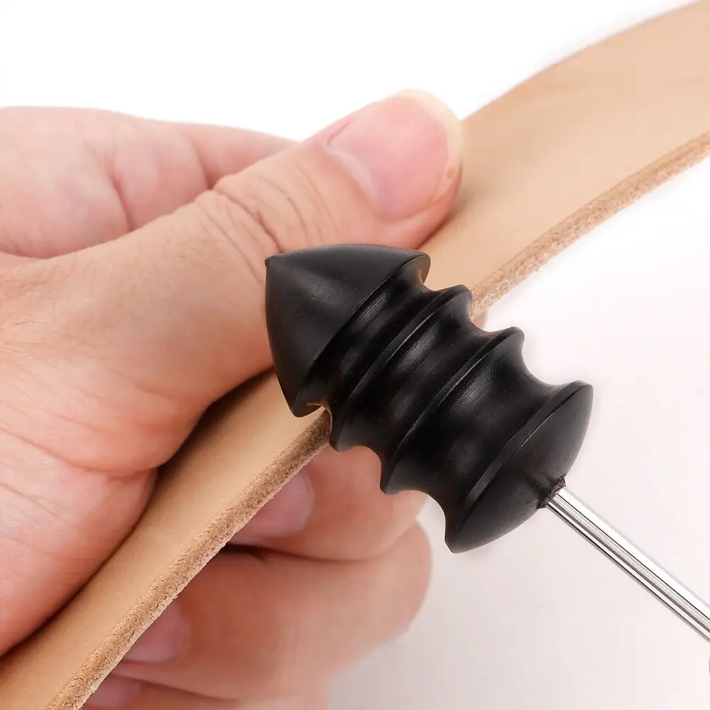 

Black Leather Edge Polishing Slicker Sandalwood Smooth Leather Burnisher Anti-slip Handmade Electric Polishing Slicker