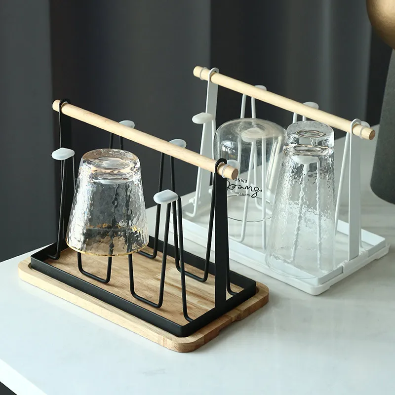 

Glass Holder Household Water Cup Drainage Table Kitchen Sundries Mug Drying Storage Rack Dust Prevention Creativity