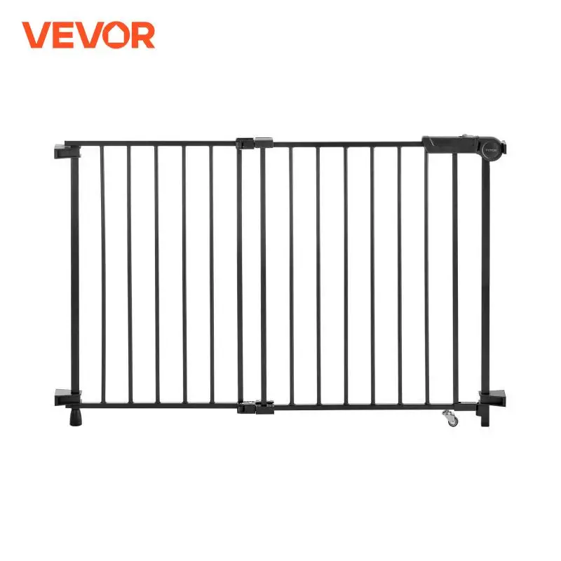 

VEVOR Baby Gate 29.5-43 Inches Adjustable Width 28 Inches High Dog Gate No Threshold Bar Easy Step Walk for Child Pet Security