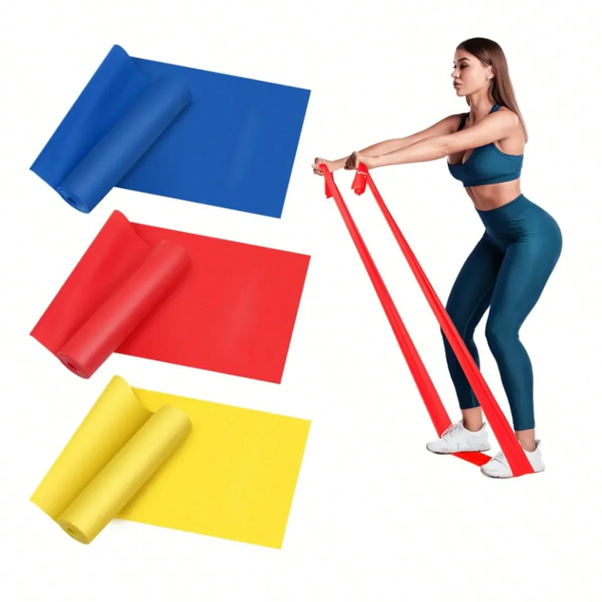 3-piece fitness resistance band, suitable for physical training, stretching, recovery, Pilates, strength training and yoga