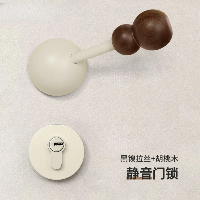 Premium cream style white indoor door lock, universal for household bedroom wooden doors