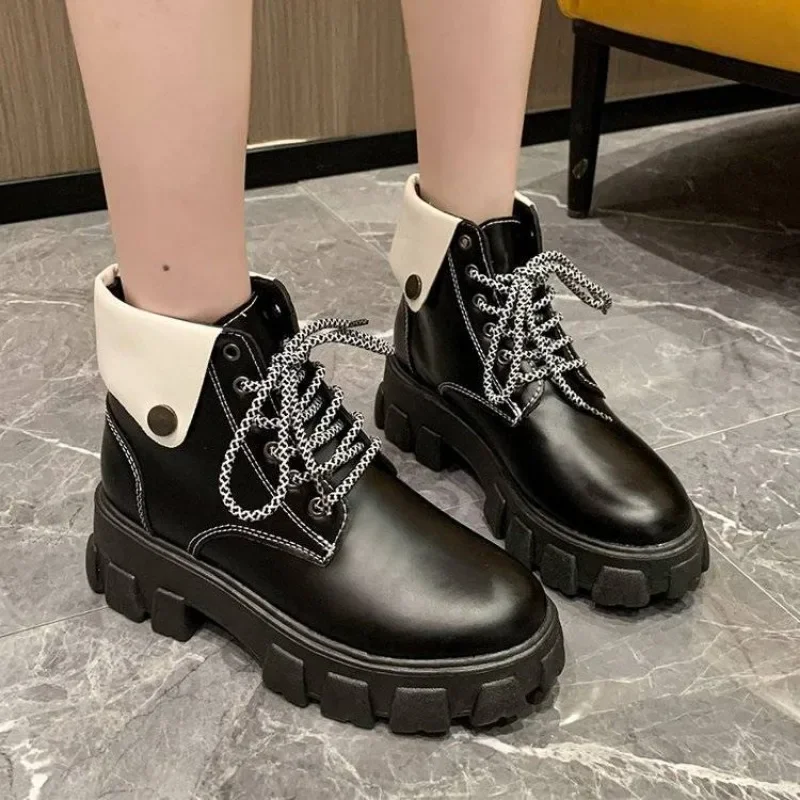 Ankle Boots for Women Large Size Warm New In Chunky Platform Booties On Promotion Autumn High Quality Y2k Rock Woman Short Shoes