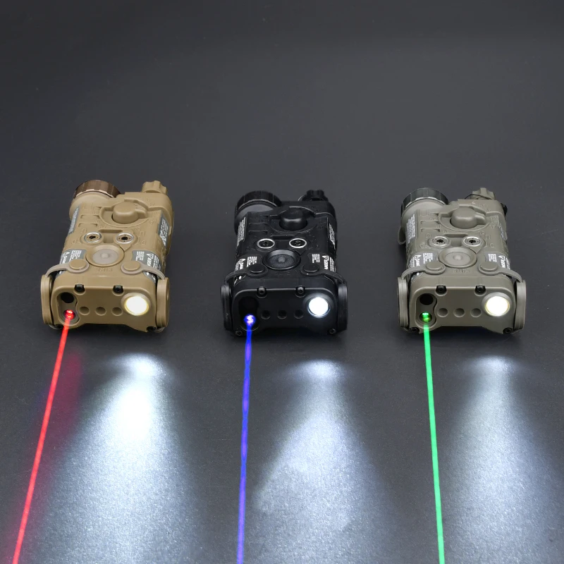 Laser NGAL L3 Red Dot Green Blue Laser Flashlight LED Strobe Nylon Battery Case Picatinny Rail Airsoft AR15 Accessories PEQ DBAL