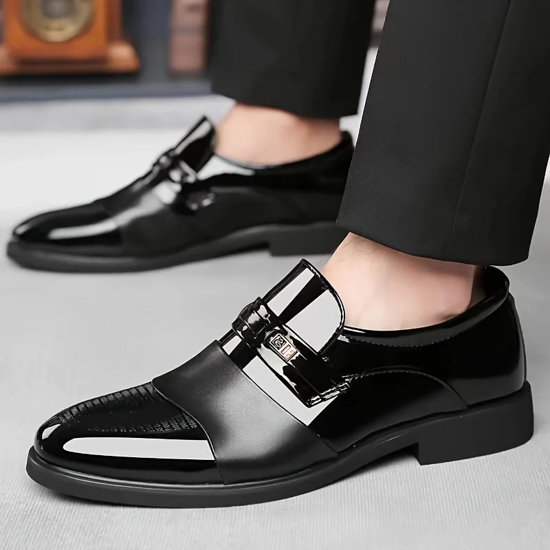 Size 's Trendy Solid Dress Shoes, Comfy Non Slip Lace Up Formal Shoes For 's Outdoor Activities