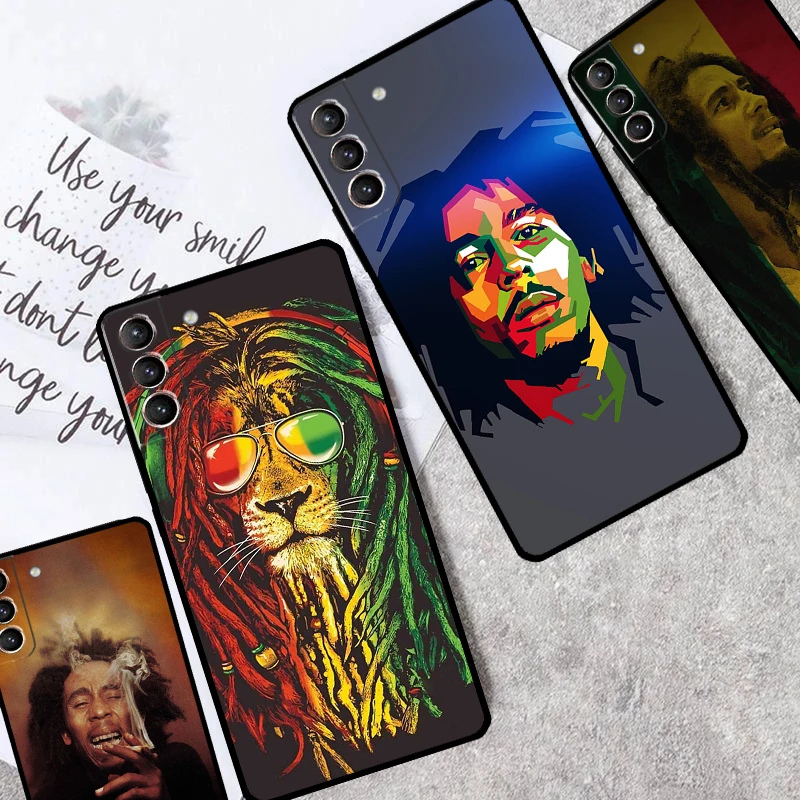 Reggae Bob Marley Case For Samsung Galaxy S24 S23 Ultra S22 S20 S21 FE Note 20 10 Plus S8 S9 S10 Phone Cover