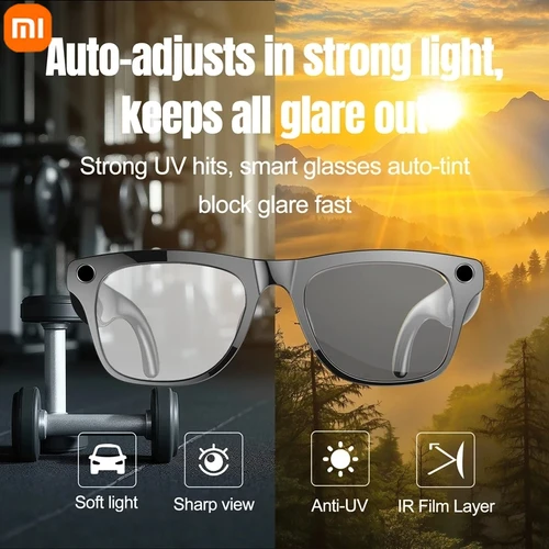 Imagen 2 del producto Xiaomi 8K HD AI gafas inteligentes fotocromáticas multifunción Bluetooth llamadas asistente de voz reproductor de música traducir gafas de cámara