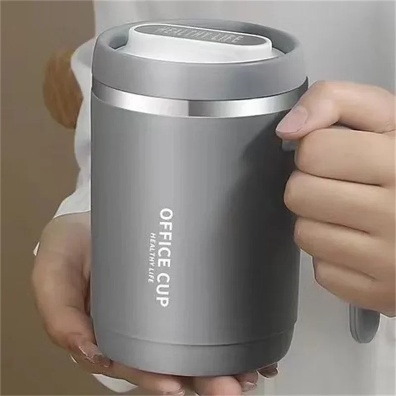 500ml 304 Stainless Steel Vacuum Mug Cup Thermosmug With HandleTea Milk Coffee Leak-Proof Thermos Bottle Water Bottle For Gift