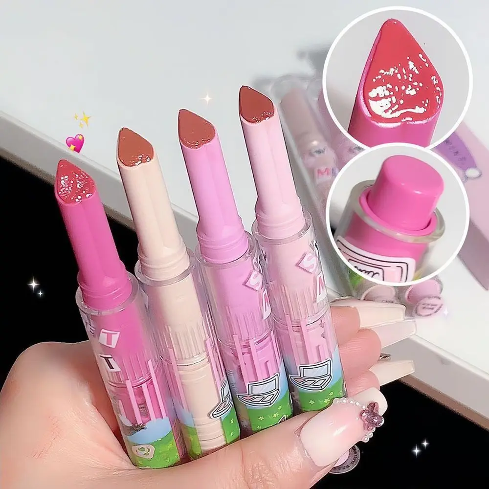 Effen Cartoon Kat Lippenstift Natuurlijke Waterdichte Spiegel Hydraterende Lippenbalsem Naakt Kleur Veilig Langdurige Non-stick Cup Lipgloss