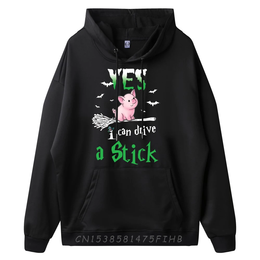 Yes I Can Drive A Stick Funny Halloween Pig Sports Hoodie Men Mens Sweater Tops Hoodie Eu Size Printed On