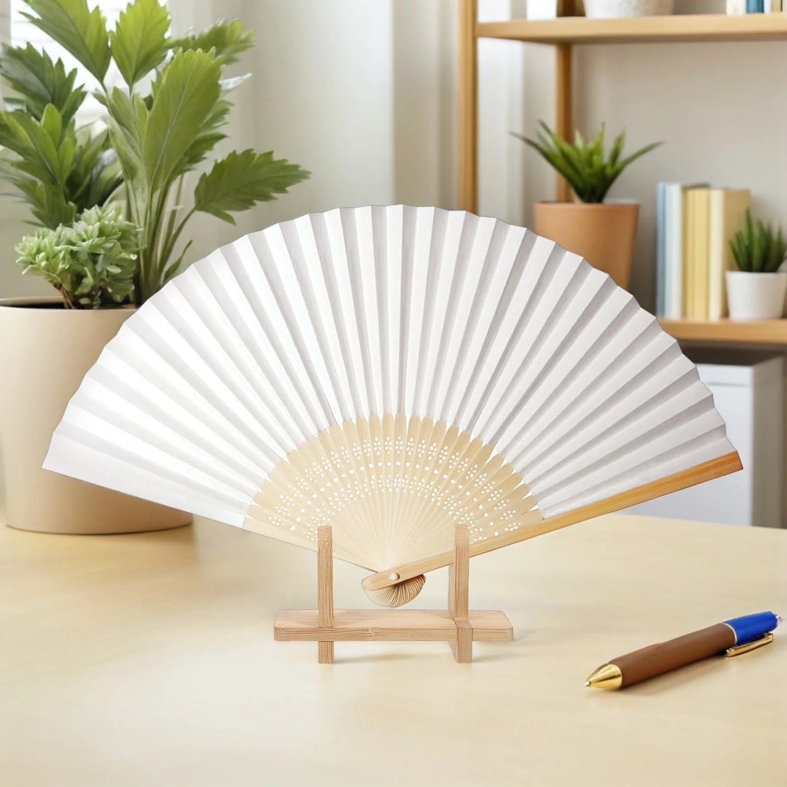 

2 Pcs Fan Rack Hand Holder for Japanese Narrow Decorative Stand Support Bamboo Display Folding