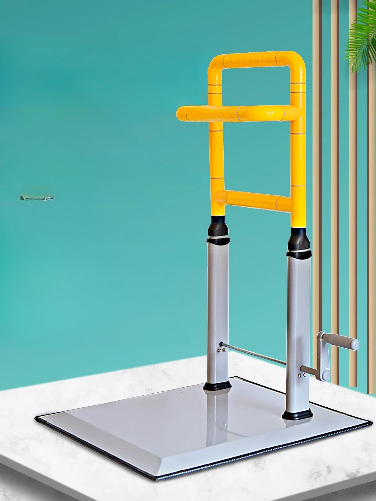 Hand-operated lifting auxiliary household anti-falling power-boosting support for bedside handrails for the elderly.