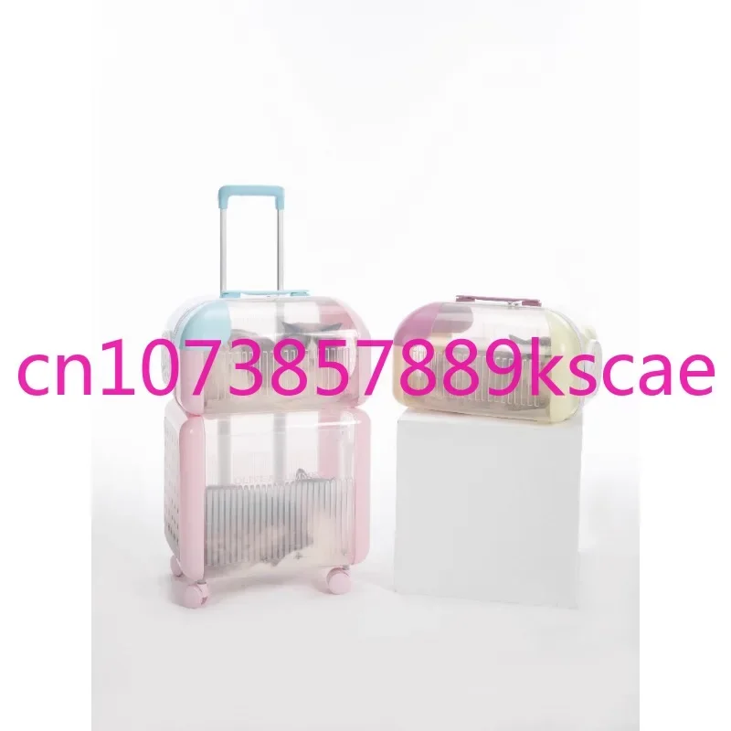 Cat Bag Portable Space Capsule Double Cat Trolley Case Luggage Cat Pet Diaper Bag Two Cats