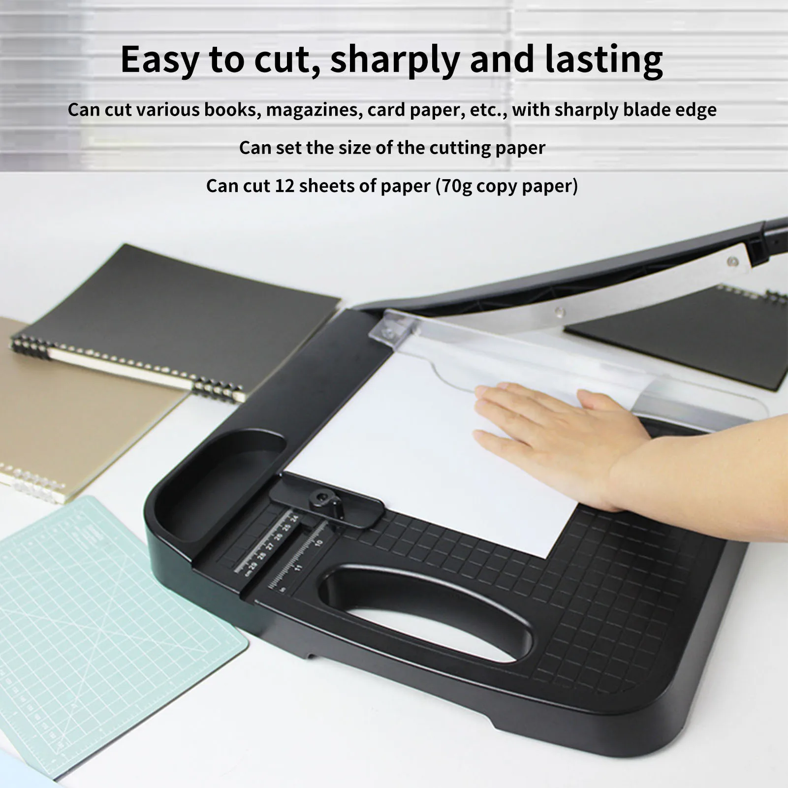 【New】A4 Paper Cutter 12 Inch Cut 12 Sheet Capacity Portable Letter Size Paper Trimmer for Office School Home