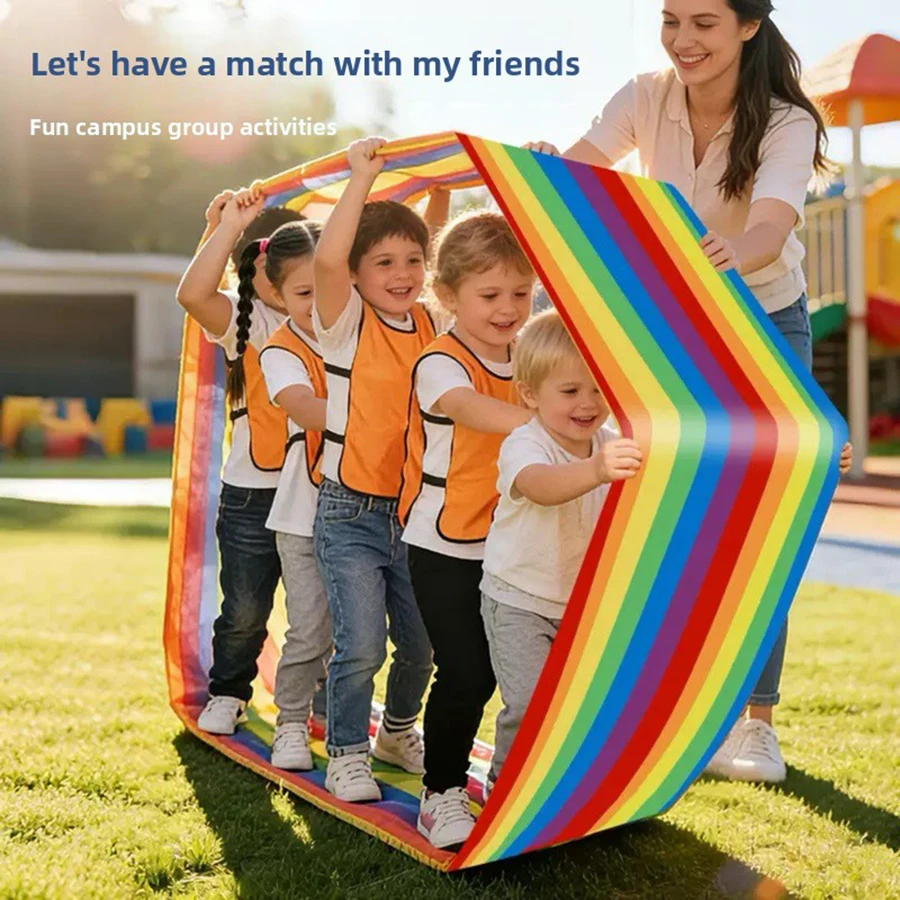 Child Outdoor Fun Running Mat Oxford Fabric Roller Learning Team Building Activity Multi Person Collaboration Game Youth Adult