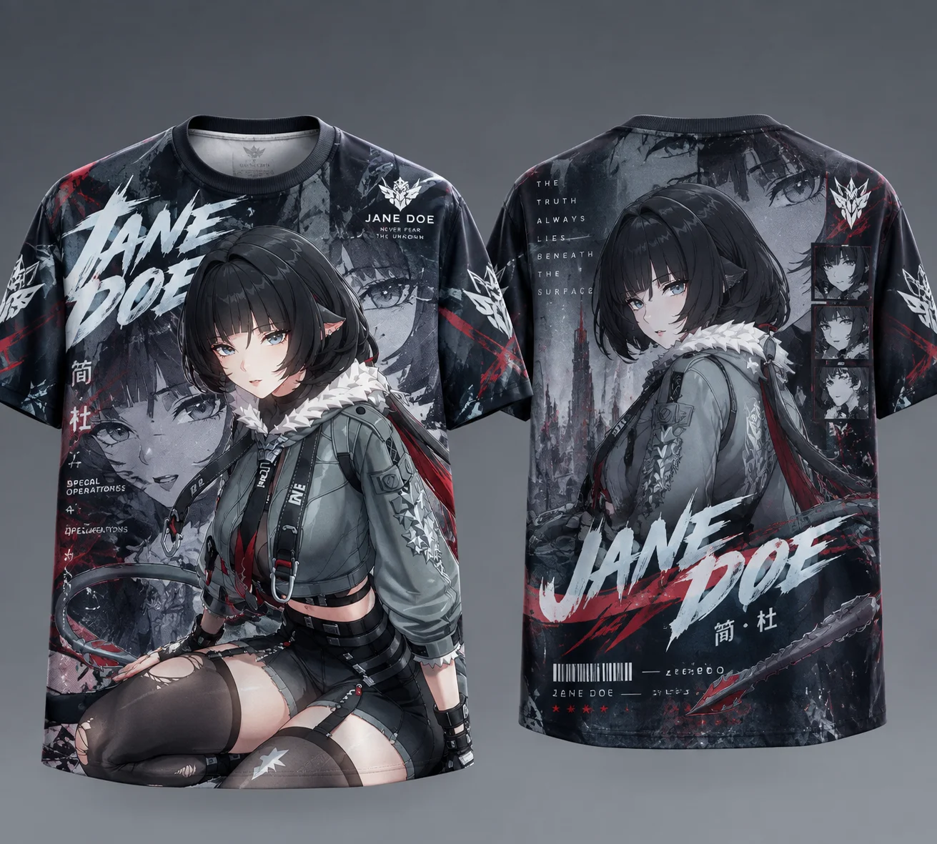 Jane Doe Y2K 3D Full‑Print T‑Shirt Zenless Zone Zero Game Merch Unisex Fashion Casual Short‑Sleeve Tee Anime Fans