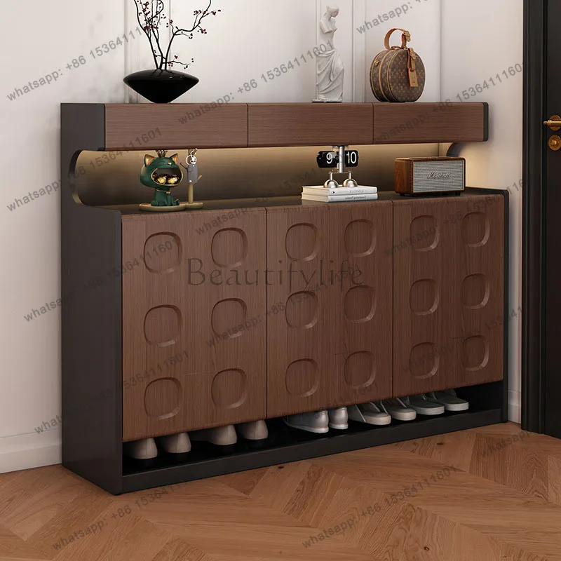 Factory Direct Sales Nordic Luxury Shoe Cabinet Modern Vertical Entrance Hall Slippers Storage Shoe Shelf Display Shelves Mueble