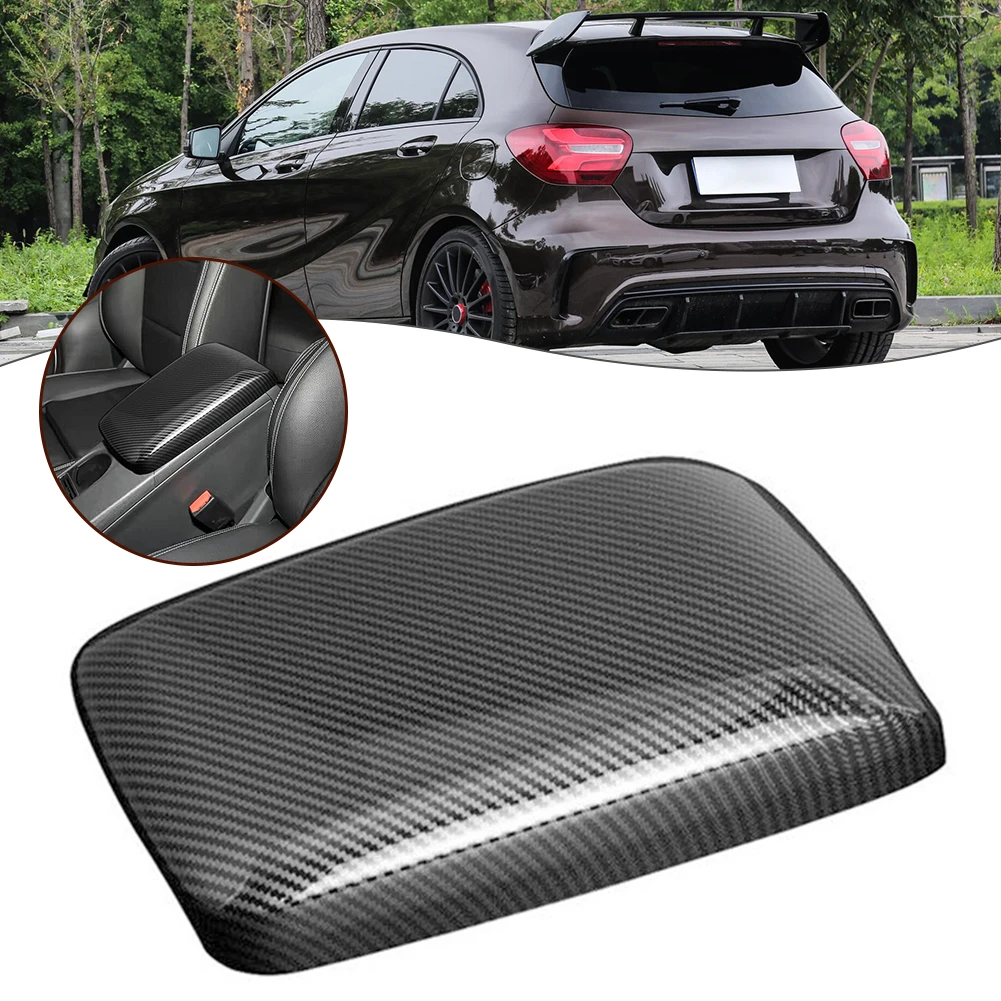 

For Benz For CLA 2013-2019 Console Armrest Box Cover Trim Kit Tool Car Accessories Carbon Fiber Replacement Easily Installation