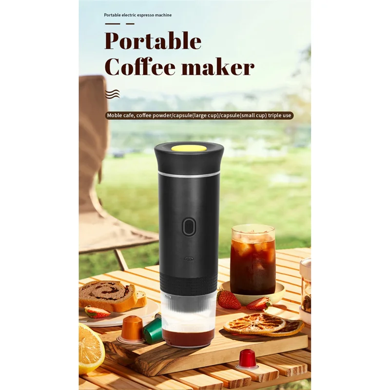 

ABWM-Portable Electric Espresso Machine With Travel Bag Mini Travel Coffee Maker Self-Heating Car Espresso Maker