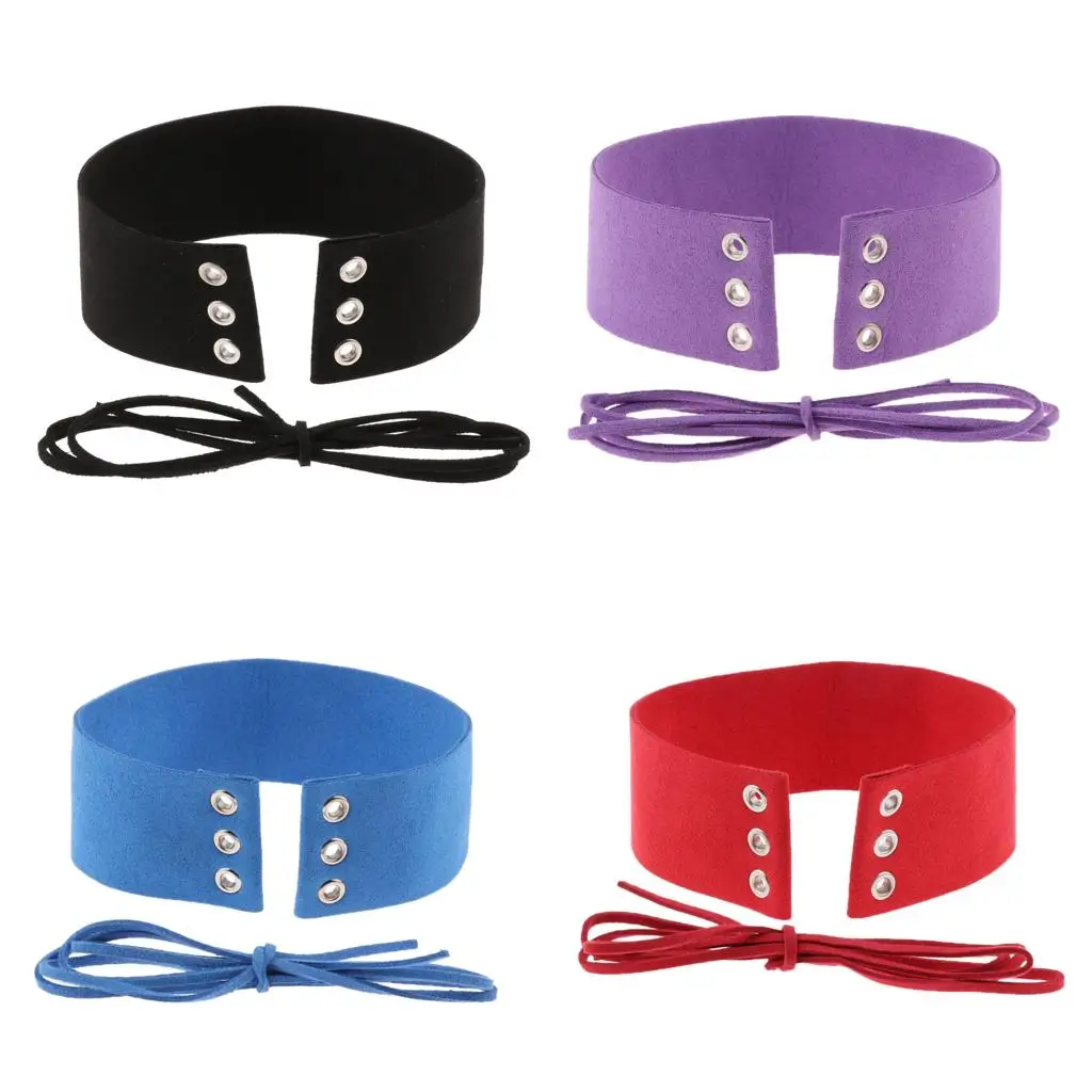 Gothic Choker Necklace Adjustable PU Leather Collar Punk Lace Up Belt Choker Necklace for Party Clubwear